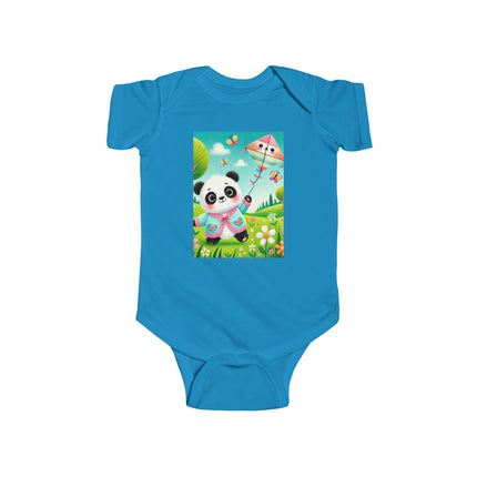 Breezy Meadow Playtime Baby Bodysuit – Panda Kite Spring Design