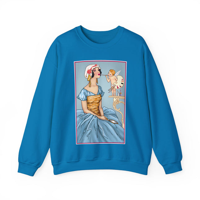 The Enchanting Painter: A Fairy's Artistic Touch Heavy Blend™ Crewneck Sweatshirt