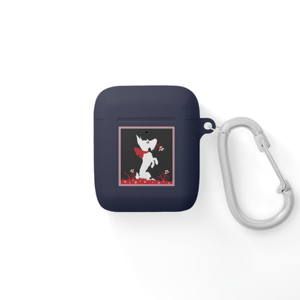 The Enchanting White Terrier with a Red Bow AirPods Case