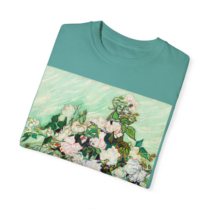 Roses by Vincent Van Gogh Unisex Garment-Dyed T-shirt
