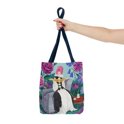 🌹🧶 The Lady Of The Golden Yarn Tote Bag – Art Deco Floral Elegance
