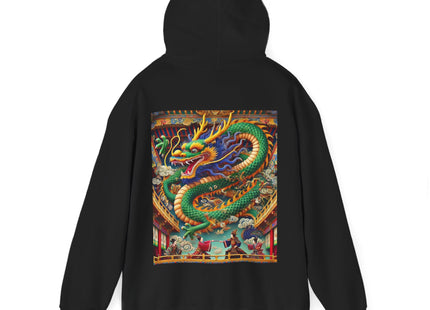 Tibetan Dragon Over Kabuki Duel – Heavy Blend™ Hooded Sweatshirt