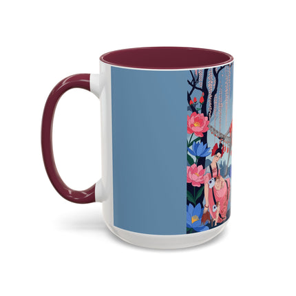 The Ladies Of The Enchanted Hammock Colorful Mugs – Art Deco Whimsical Garden Elegance