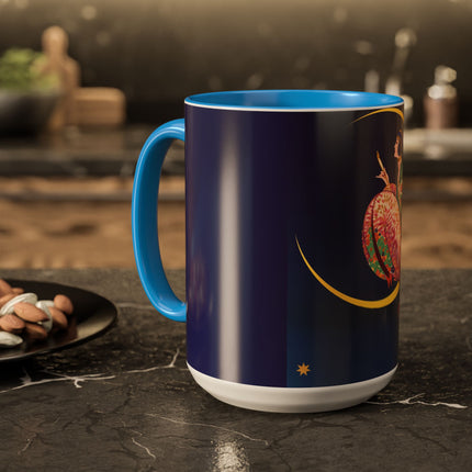 Moonlit Reflections Colorful Mug (11oz, 15oz) – Celestial Elegance, Art Deco Beauty & Dreamy Style