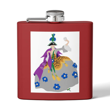 Masquerade Marquise Flask – Art Deco Glamour & Carnival Mystique