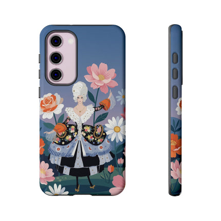 🌸🎀 The Grand Floral Promenade Phone Case – Art Deco Fashion Fantasy