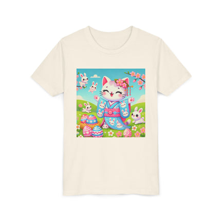 Springtime Kitten’s Easter Joy Youth Short Sleeve Tee