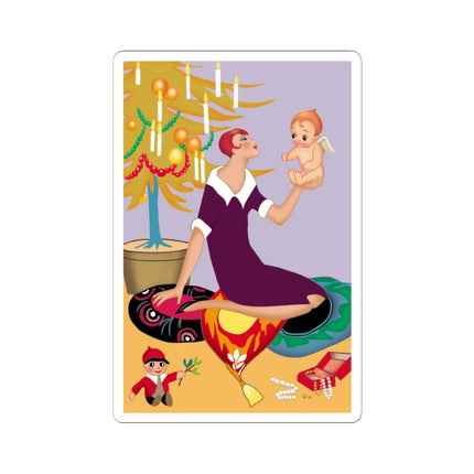 Art Deco Christmas Kiss-Cut Stickers (4 Sizes)