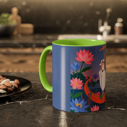The Lady Of The Lotus Voyage Colorful Mugs – Art Deco Botanical Elegance