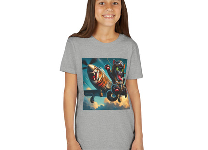 Parachuting Cat Commando Youth Short Sleeve Tee