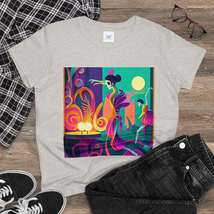 Dance of the Skeleton Ballerinas Women's Midweight Cotton Tee