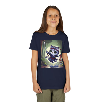 Moonlit Samurai Kitty Youth Short Sleeve Tee