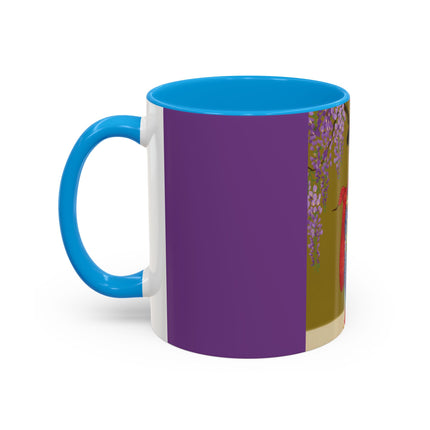Wisteria Elegance Colorful Mug (11oz, 15oz) – Floral Beauty, Kimono Art & Timeless Grace