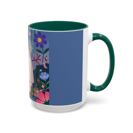 The Lady Of The Enchanted Aquarium Colorful Mugs – Art Deco Aquatic Elegance