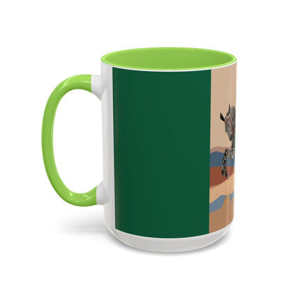 Zebra Rider Colorful Mugs – Safari Chic & Art Deco Adventure