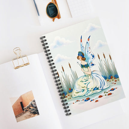 🧚‍♀️🌾 The Lady Of The Wishing Meadow Spiral Notebook – Art Deco Fairy Whimsy