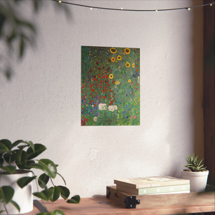 Farm Garden with Sunflowers by Gustav Klimt Fine Art Posters