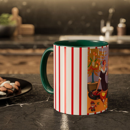 Art Deco Christmas Colorful Mugs (11oz, 15oz)