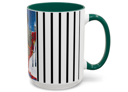 Elegant Winter Woman in Sleigh Colorful Mugs (11oz, 15oz)