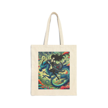 Mystic Guardian of the Sky Cotton Canvas Tote Bag