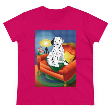 A Dalmatian's Cozy Corner Women's Midweight Cotton Tee