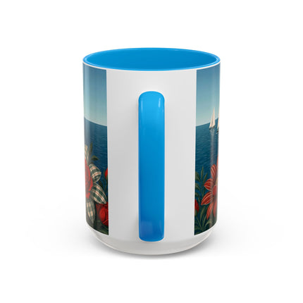 ⛵🌹 The Seaside Rose Traveler Colorful Mug – Art Deco Floral Elegance