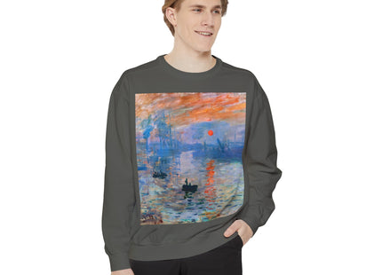 Sunrise by Claude Monet Unisex Garment-Dyed Sweatshirt