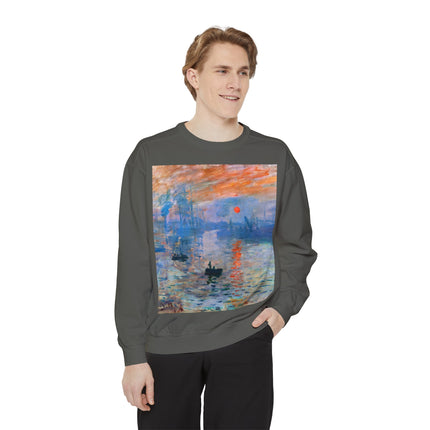 Sunrise by Claude Monet Unisex Garment-Dyed Sweatshirt
