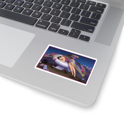 Slumbering Fairy on the Mushroom Kiss-Cut Stickers (4 Sizes)