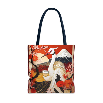 Crane at an Autumn Vineyard Tote Bag (AOP)