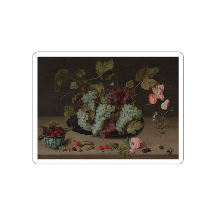Still-life with Grapes, Flowers, & Berries by Isaak Soreau Die-Cut Stickers (5 Sizes)