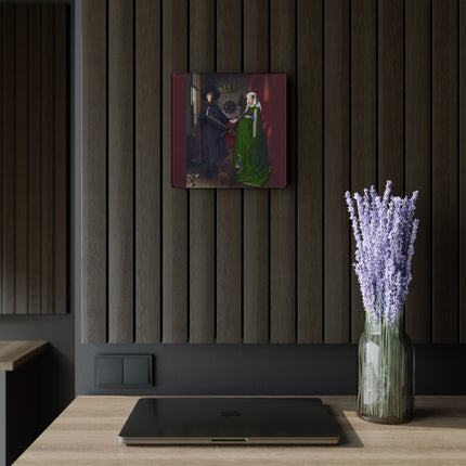 Arnolfini Portrait by Jan Van Eyck Acrylic Wall Clock, Round and Square
