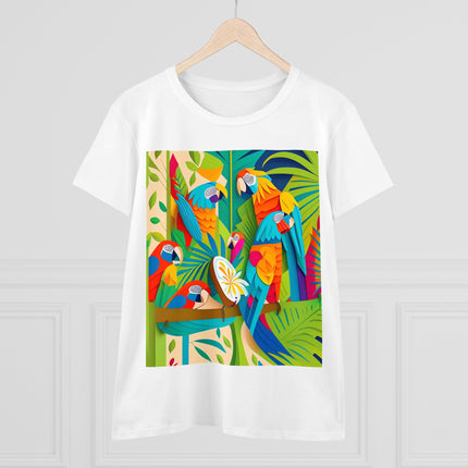 Colorful Macaws Women's Midweight Cotton Tee