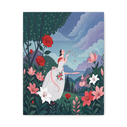 🌹💌 The Garden Of Blown Kisses Matte Canvas – Art Deco Floral Romance