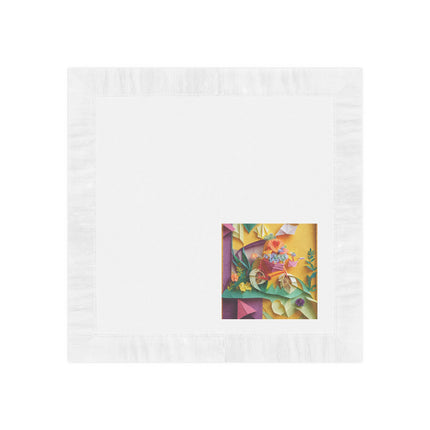 Origami Bicycle White Coined Napkins