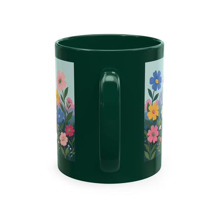 🌼🪭 The Lady Of The Grand Flower Garden Ceramic Mug – Art Deco Garden Whimsy