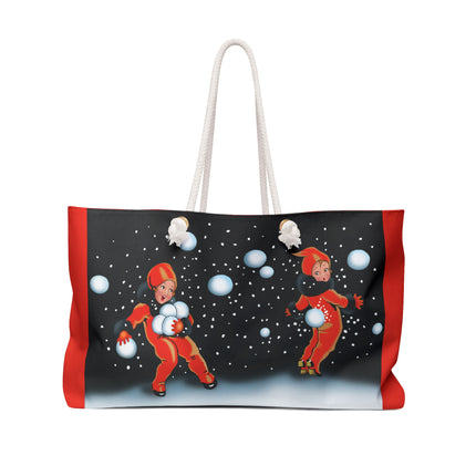 Festive Snowball Weekender Bag