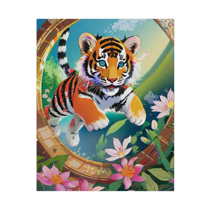 Majestic Tiger Cub Matte Canvas, Stretched, 0.75"