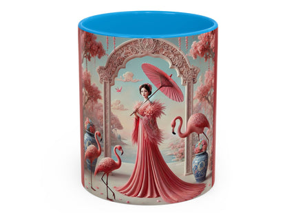 Petals, Porcelain, and Flamingos Colorful Mugs (11oz, 15oz)