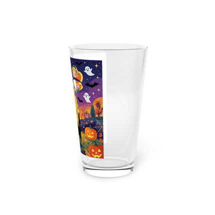 🎃🐈‍⬛ The Pumpkin Moon Embrace Glass, 16oz – Whimsical Halloween Charm