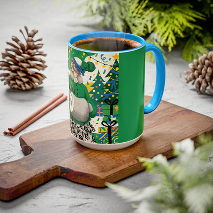🍀🎄 The Emerald Holly Christmas Colorful Mug – Art Deco Holiday Elegance