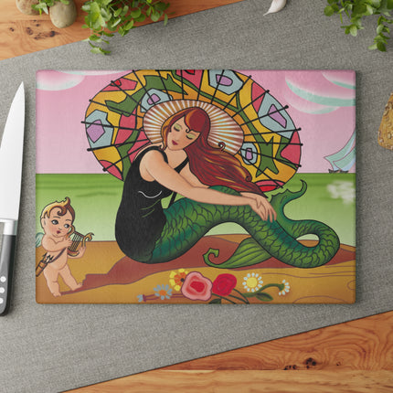 Siren Serenade Glass Cutting Board