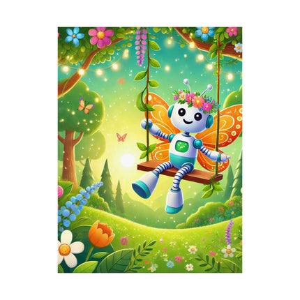 🤖🧚 Robot Fairy Matte Vertical Poster – Whimsical Technology & Enchanted Imagination