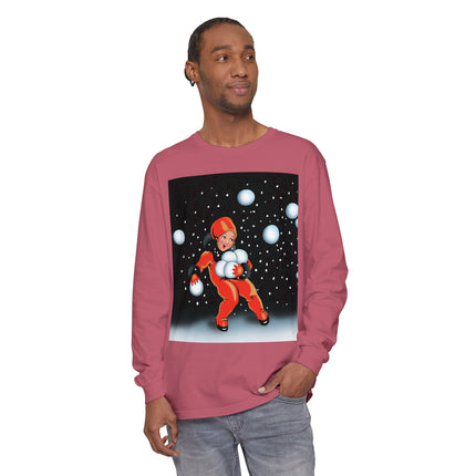 Festive Snowball Unisex Garment-dyed Long Sleeve T-Shirt