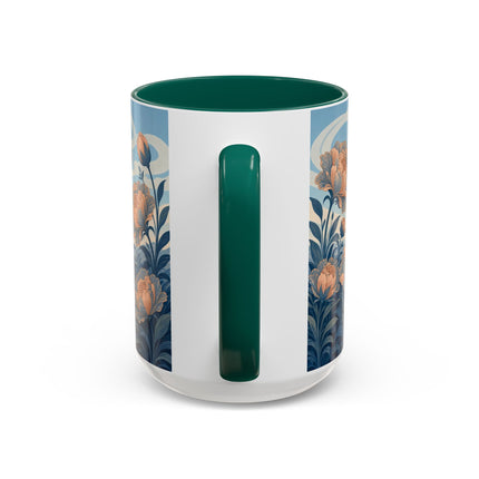 ☔🌸 The Grand Floral Journey Colorful Mug – Art Deco Travel Elegance