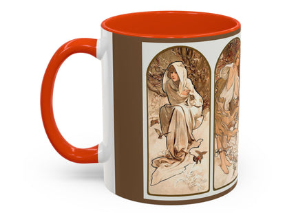 The Seasons by Alphonse Maria Mucha Colorful Mugs (11oz, 15oz)