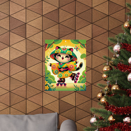 🛼✨ Firefly Dance on Wheels Matte Vertical Poster – Joyful Motion & Summer Magic