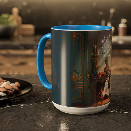 🕯️🎃 The Moonlit Manor Drawing Room Colorful Mug – Elegant Halloween Charm