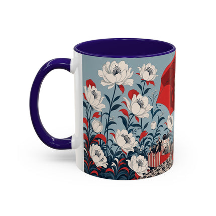 ❤️🌺 The Scarlet Parasol Spectacle Colorful Mug – Art Deco Fashion Elegance