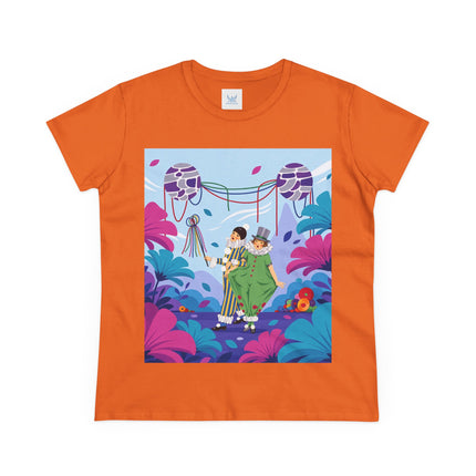 🎭🌸 The Garden Masquerade Cotton Tee – Art Deco Floral Whimsy